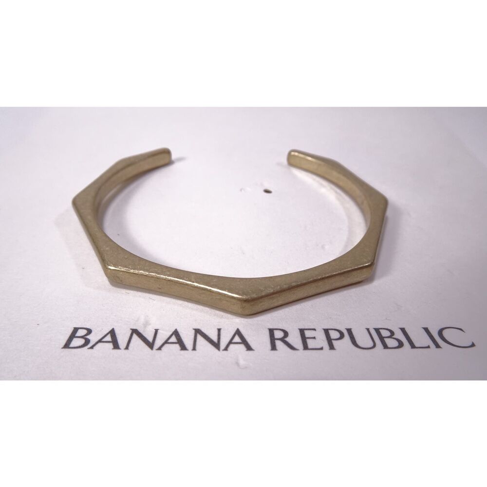 Banana Republic Hexagon Brushed Geo Cuff Bracelet NWT 45